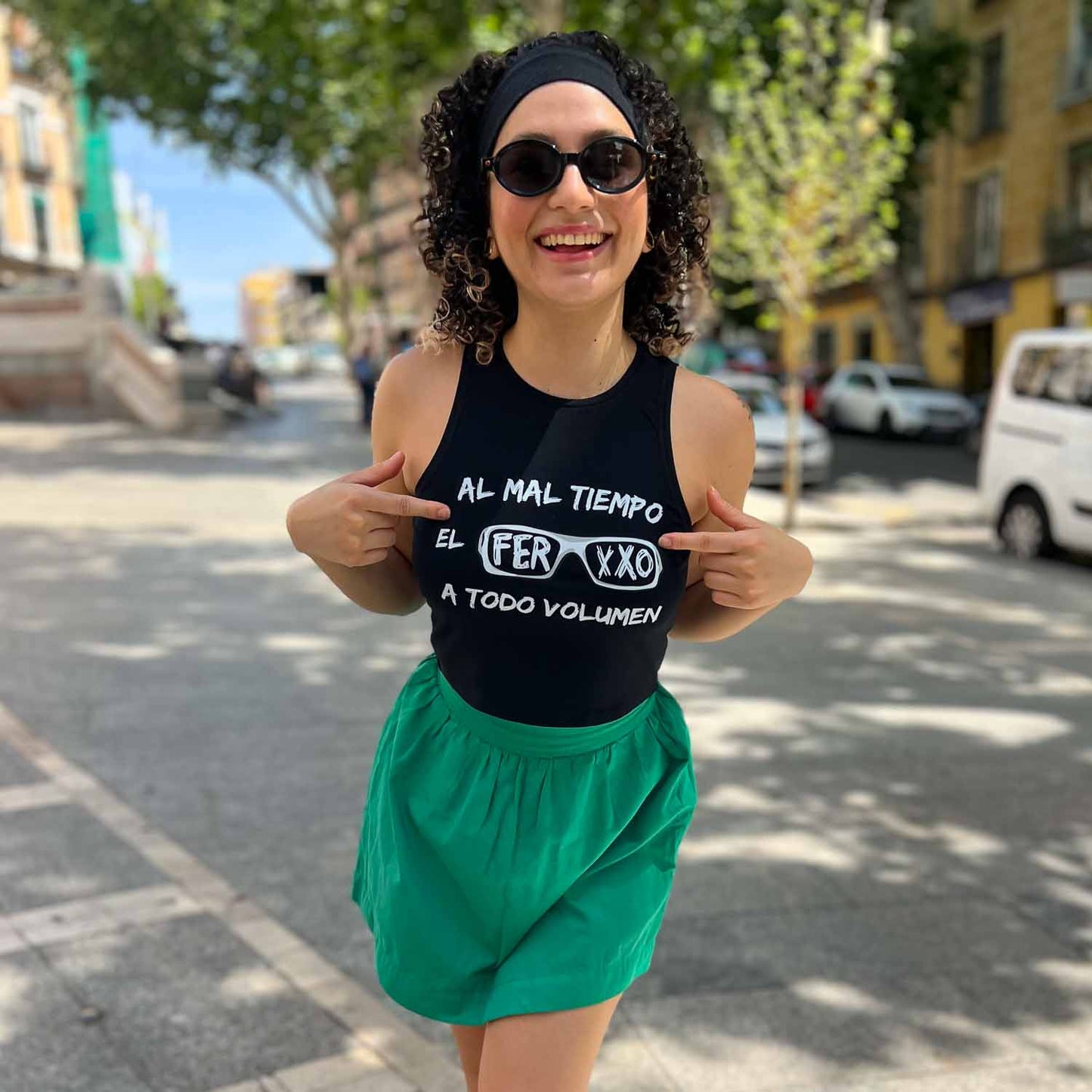 Crop Top Negro Al mal tiempo, el Ferxxo a todo volumen