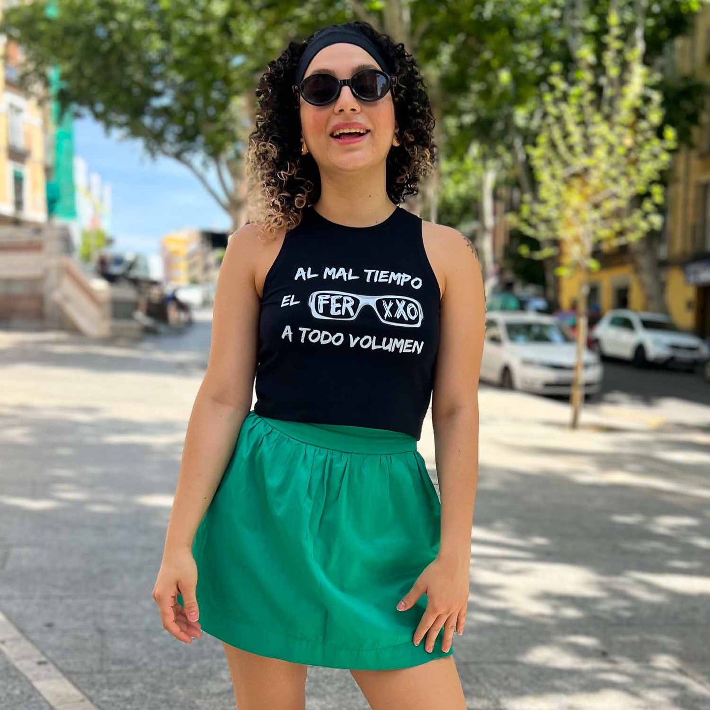 Crop Top Negro Al mal tiempo, el Ferxxo a todo volumen