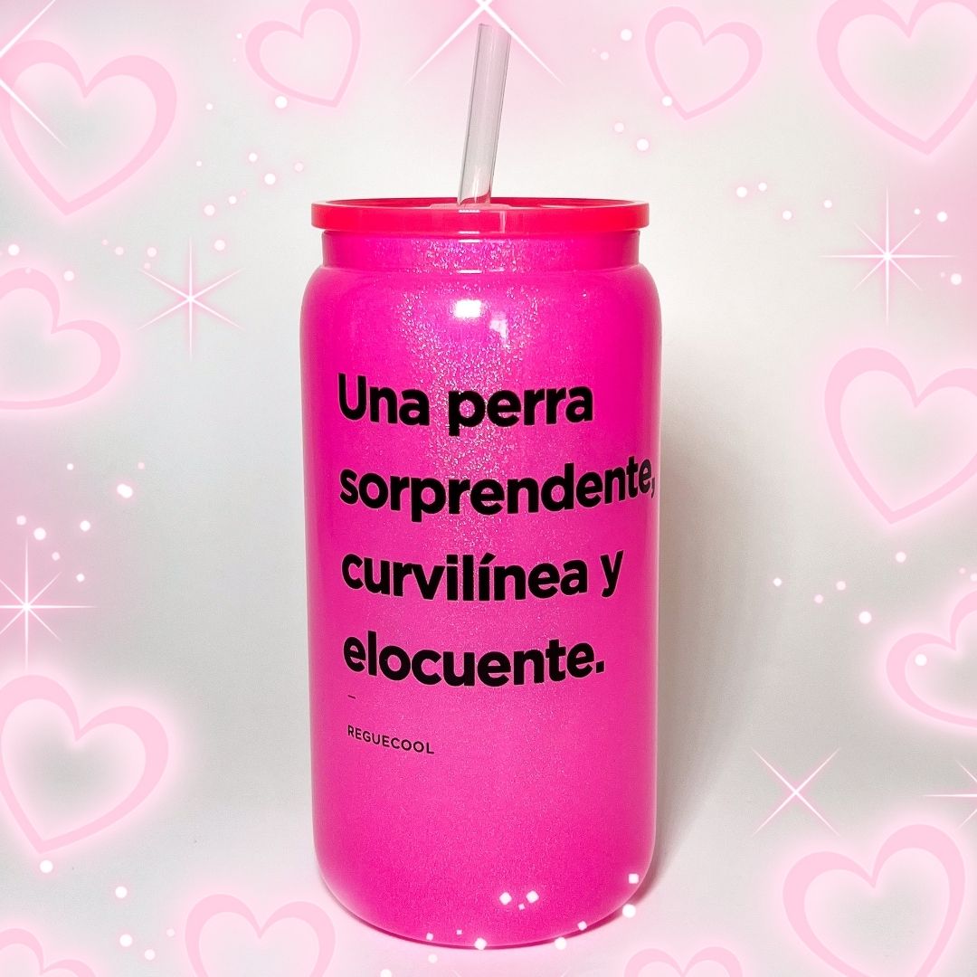 Vaso Rosa Iridiscente | Elige tu frase