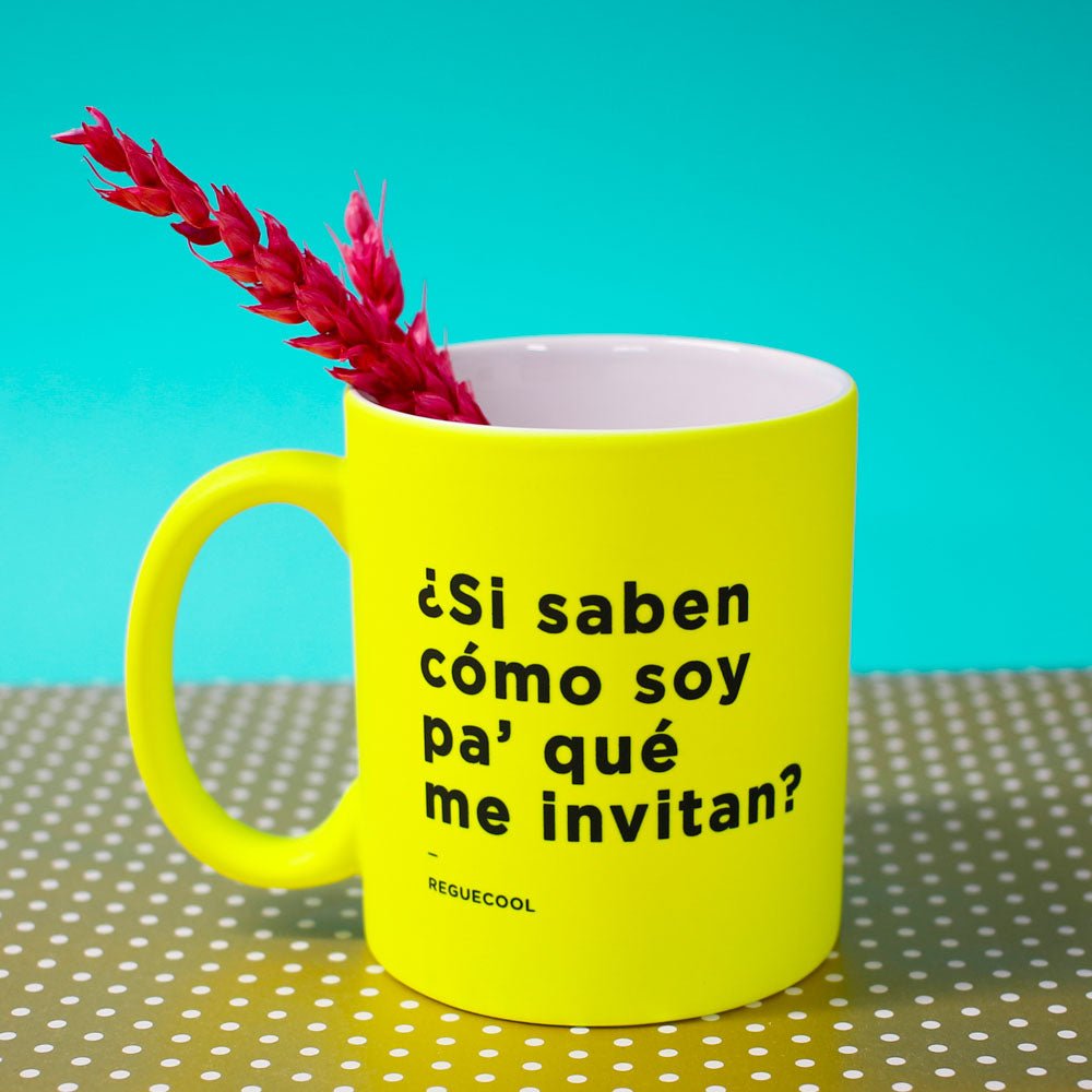 Taza Amarilla Neon | Elige tus frases de Reggaeton - Reguecool