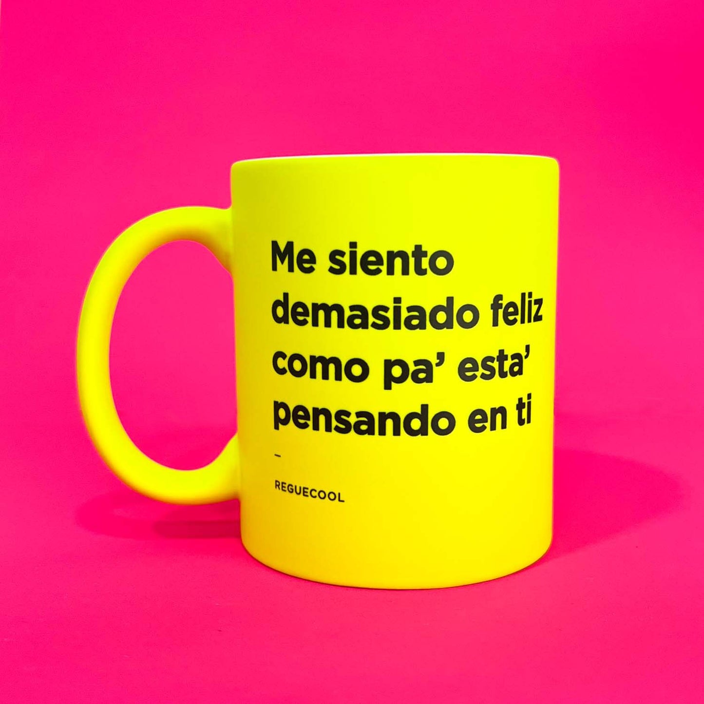 Taza Amarilla Neon | Elige tus frases de Reggaeton - Reguecool
