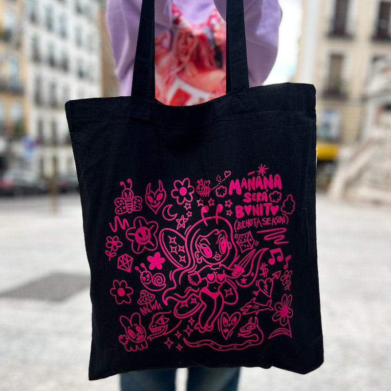 Tote Bag Negro Bichota Season / Elige Diseño