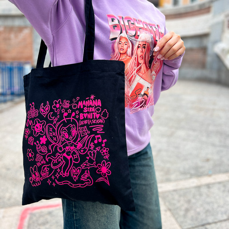 Tote Bag Negro Bichota Season / Elige Diseño