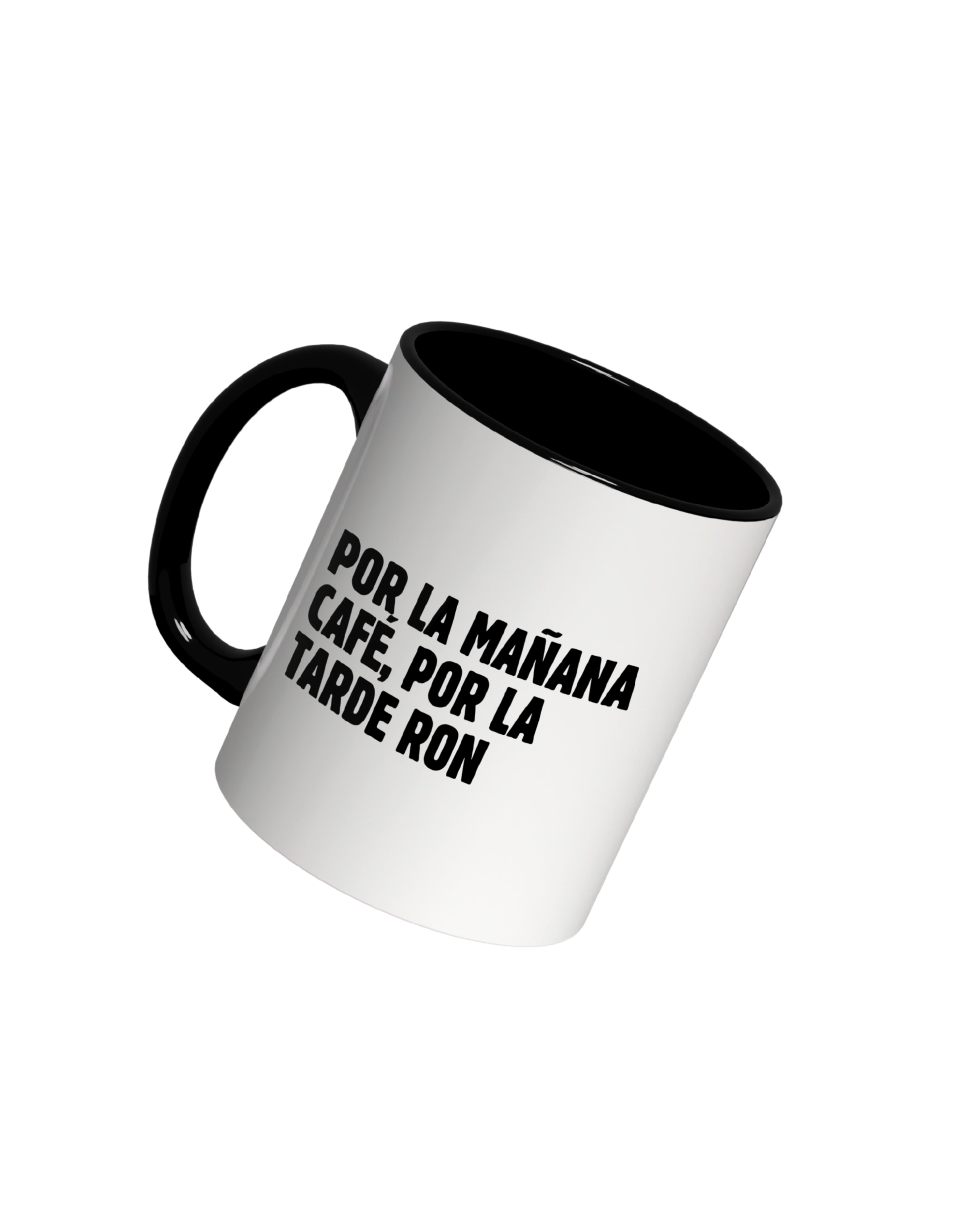 Taza Por la Mañana Café, Por la Tarde Ron