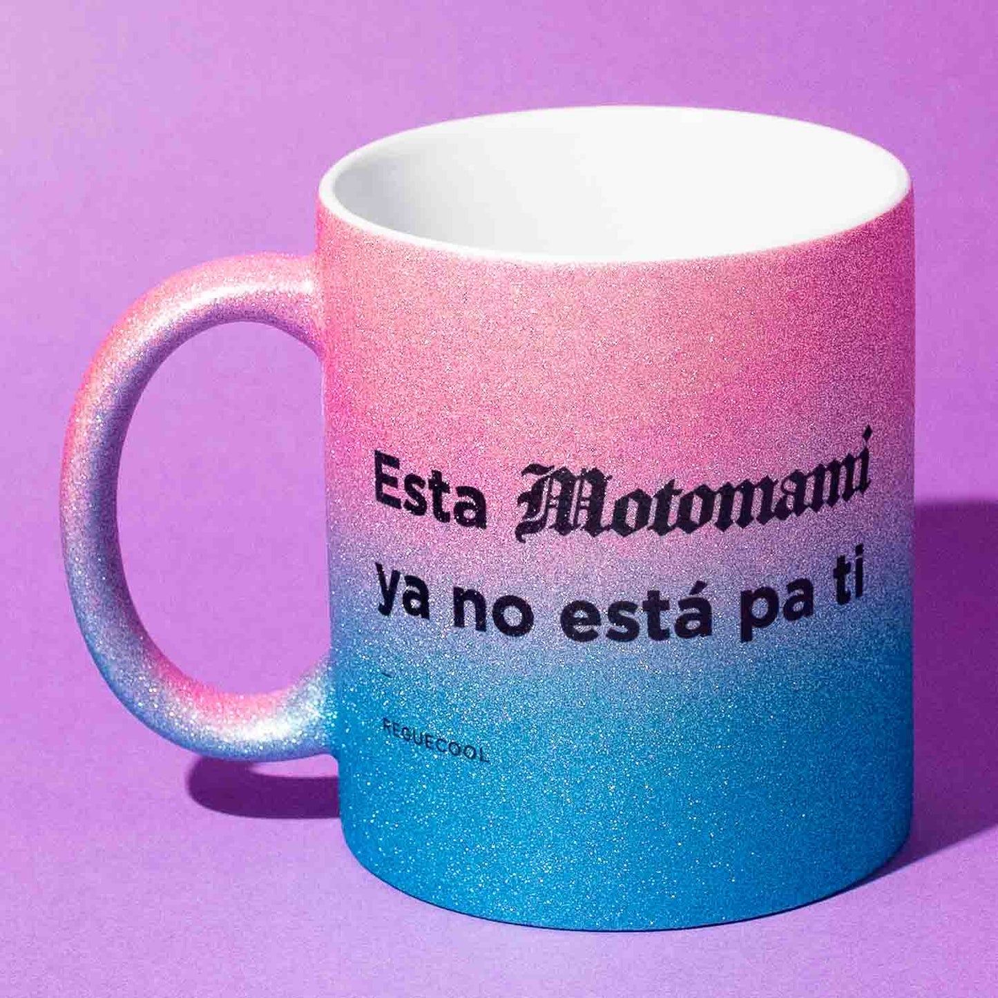 Blue / Pink Glitter Mug | Choose your Reggaeton phrases