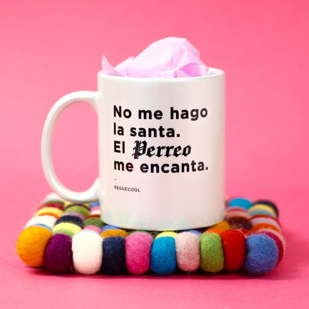 Taza Blanca Perla | Elige tu frase de Reggaeton - Reguecool