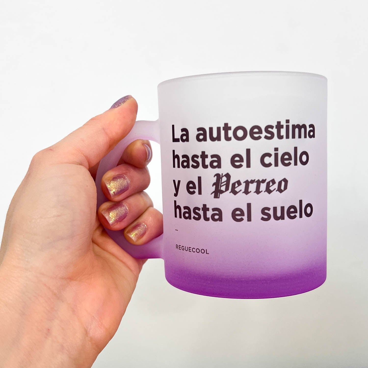 Taza Degradada Morada | Elige tu frase de Reggaeton - Reguecool